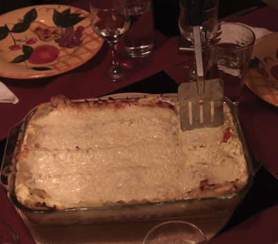 Lasagna de camarones