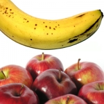 Cuadraditos de manzana y banana